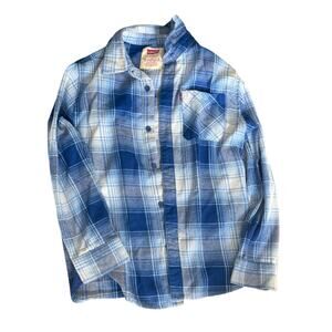 Levi’s Blue Flannel Plaid Long-Sleeve Shirt - Youth Medium (10-12)